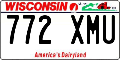 WI license plate 772XMU