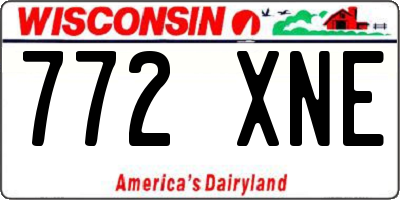 WI license plate 772XNE