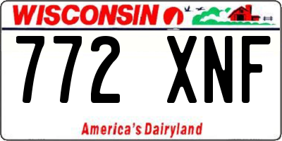 WI license plate 772XNF