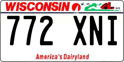 WI license plate 772XNI