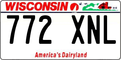 WI license plate 772XNL