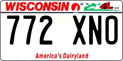 WI license plate 772XNO
