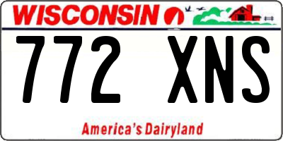 WI license plate 772XNS