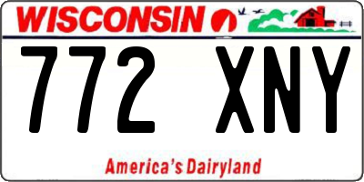 WI license plate 772XNY