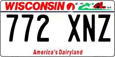 WI license plate 772XNZ