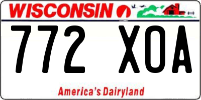 WI license plate 772XOA