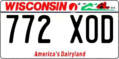 WI license plate 772XOD