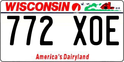WI license plate 772XOE