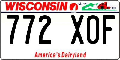 WI license plate 772XOF