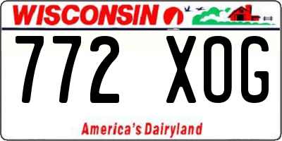 WI license plate 772XOG