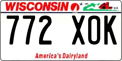 WI license plate 772XOK