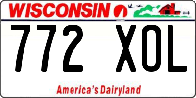 WI license plate 772XOL