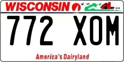 WI license plate 772XOM