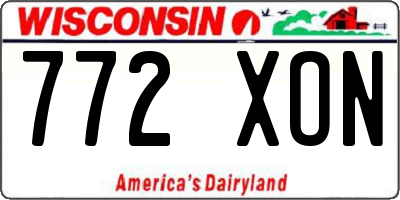WI license plate 772XON