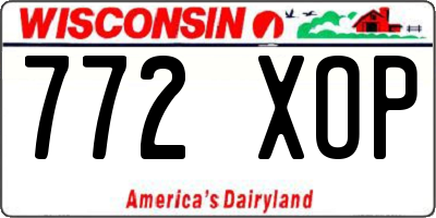 WI license plate 772XOP