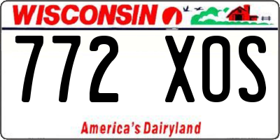 WI license plate 772XOS