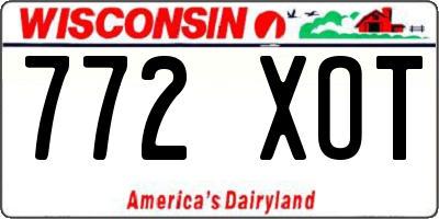 WI license plate 772XOT