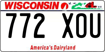 WI license plate 772XOU
