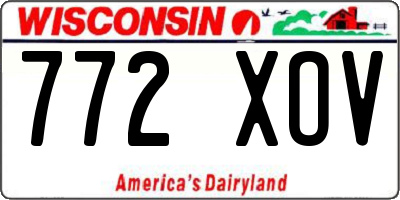 WI license plate 772XOV