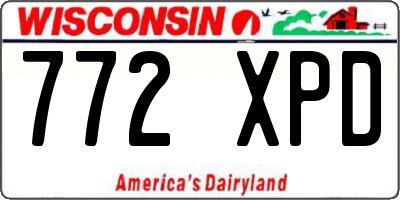 WI license plate 772XPD