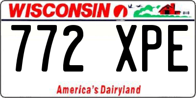 WI license plate 772XPE
