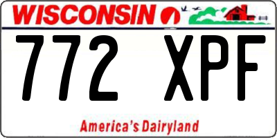 WI license plate 772XPF