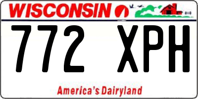 WI license plate 772XPH