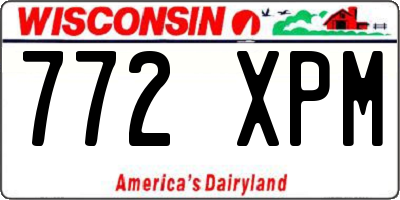 WI license plate 772XPM