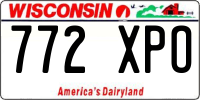 WI license plate 772XPO