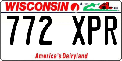 WI license plate 772XPR