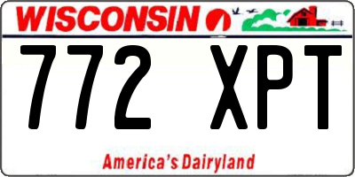 WI license plate 772XPT