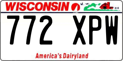 WI license plate 772XPW