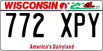 WI license plate 772XPY