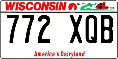 WI license plate 772XQB