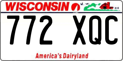 WI license plate 772XQC
