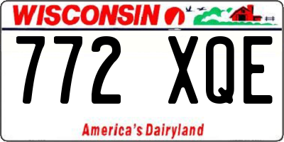 WI license plate 772XQE