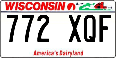 WI license plate 772XQF