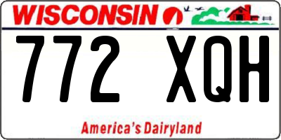 WI license plate 772XQH