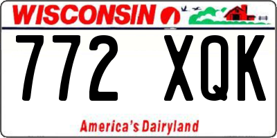 WI license plate 772XQK