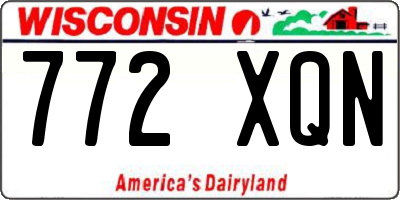 WI license plate 772XQN