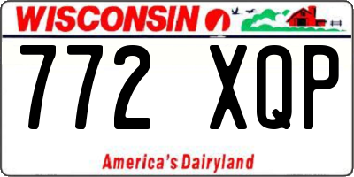 WI license plate 772XQP