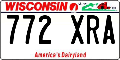 WI license plate 772XRA