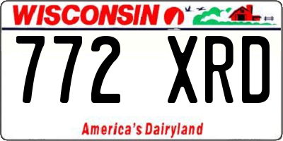 WI license plate 772XRD