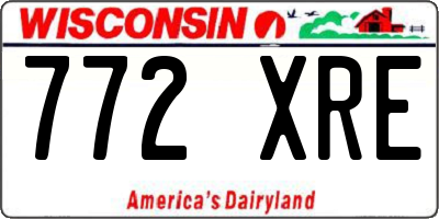 WI license plate 772XRE