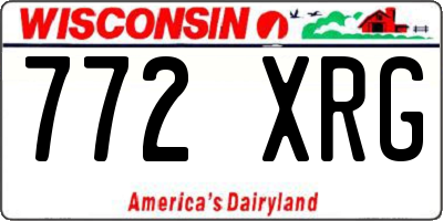 WI license plate 772XRG