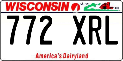 WI license plate 772XRL
