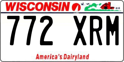 WI license plate 772XRM