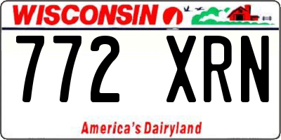 WI license plate 772XRN