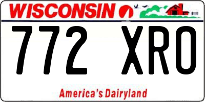 WI license plate 772XRO