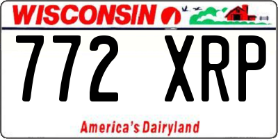 WI license plate 772XRP